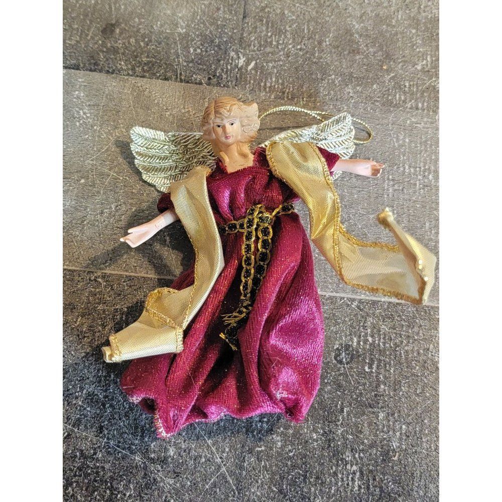 Angelic winged angel girl plush ornament Xmas decor